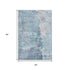 5' X 8' Blue Pink And Gray Abstract Washable Area Rug With UV Protection