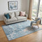 5' X 8' Blue Pink And Gray Abstract Washable Area Rug With UV Protection