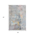 5' X 8' Granite Gray Teal And Blush Abstract Washable Area Rug With UV Protection