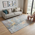 5' X 8' Granite Gray Teal And Blush Abstract Washable Area Rug With UV Protection