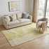 5' X 8' Gold Beige And Ivory Abstract Washable Area Rug With UV Protection