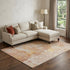 9' X 12' Salmon Ivory And Gold Abstract Washable Area Rug With UV Protection