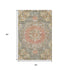5' X 8' Brown Copper And Gold Floral Washable Area Rug With UV Protection