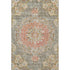 5' X 8' Brown Copper And Gold Floral Washable Area Rug With UV Protection
