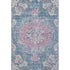 5' X 8' Blue Blush And Ivory Floral Washable Area Rug With UV Protection