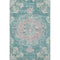 5' X 8' Teal Blush And Ivory Floral Washable Area Rug With UV Protection
