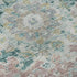 8' X 8' Teal Blush And Ivory Floral Washable Round Rug With UV Protection