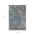 5' X 8' Fern Green Blue And Beige Abstract Washable Area Rug With UV Protection
