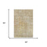5' X 8' Fern Green Blue And Beige Abstract Washable Area Rug With UV Protection