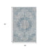 5' X 8' Blue And Ivory Floral Washable Area Rug With UV Protection