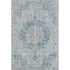 5' X 8' Blue And Ivory Floral Washable Area Rug With UV Protection