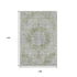 9' X 12' Olive Green And Silver Oriental Washable Area Rug With UV Protection