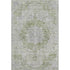 9' X 12' Olive Green And Silver Oriental Washable Area Rug With UV Protection