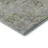 9' X 12' Olive Green And Silver Oriental Washable Area Rug With UV Protection
