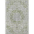 9' X 12' Olive Green And Silver Oriental Washable Area Rug With UV Protection