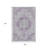9' X 12' Purple And Silver Oriental Washable Area Rug With UV Protection