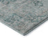 8' X 8' Teal And Silver Oriental Washable Round Rug With UV Protection