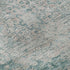 8' X 8' Teal And Silver Oriental Washable Round Rug With UV Protection