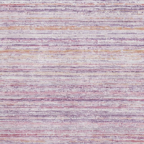 5' X 8' Mauve Lavender And Ivory Striped Washable Area Rug With UV Protection