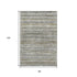8' Pewter Silver And Gray Striped Washable Area Rug With UV Protection