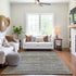 8' Pewter Silver And Gray Striped Washable Area Rug With UV Protection