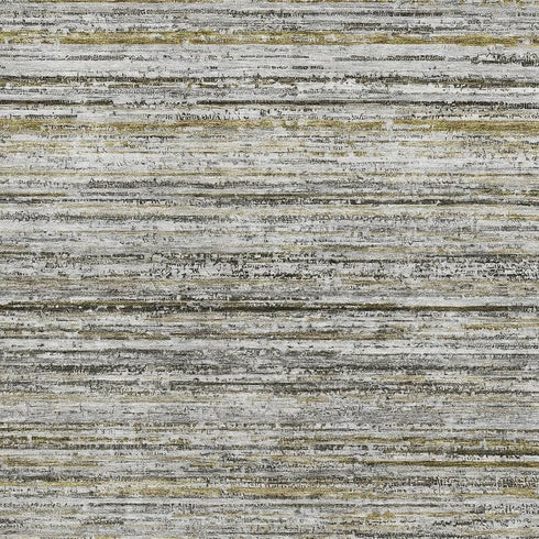 8' Pewter Silver And Gray Striped Washable Area Rug With UV Protection