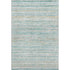 8' Teal Ivory And Gold Striped Washable Area Rug With UV Protection