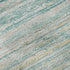 8' Teal Ivory And Gold Striped Washable Area Rug With UV Protection