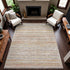 8' Terra Cotta Gold And Peach Striped Washable Area Rug With UV Protection