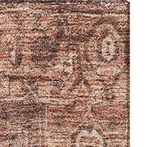 5' X 8' Burgundy Ivory And Gold Oriental Washable Area Rug With UV Protection