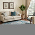 8' X 8' Blue Gray And Silver Oriental Washable Round Rug With UV Protection