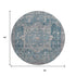 8' X 8' Blue Gray And Silver Oriental Washable Round Rug With UV Protection
