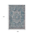 9' X 12' Blue Gray And Silver Oriental Washable Area Rug With UV Protection