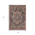 5' X 8' Charcoal Gold And Rust Oriental Washable Area Rug With UV Protection