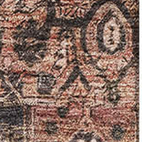 5' X 8' Charcoal Gold And Rust Oriental Washable Area Rug With UV Protection