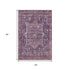 5' X 8' Eggplant Gold And Gray Oriental Washable Area Rug With UV Protection