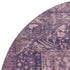 8' X 8' Eggplant Gold And Gray Oriental Washable Round Rug With UV Protection