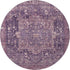 8' X 8' Eggplant Gold And Gray Oriental Washable Round Rug With UV Protection