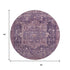 8' X 8' Eggplant Gold And Gray Oriental Washable Round Rug With UV Protection