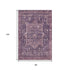 8' Eggplant Gold And Gray Oriental Washable Area Rug With UV Protection