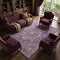 8' Eggplant Gold And Gray Oriental Washable Area Rug With UV Protection