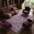 8' Eggplant Gold And Gray Oriental Washable Area Rug With UV Protection