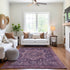 8' Eggplant Gold And Gray Oriental Washable Area Rug With UV Protection