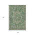 5' X 8' Emerald Ivory And Taupe Oriental Washable Area Rug With UV Protection