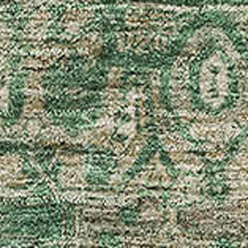 5' X 8' Emerald Ivory And Taupe Oriental Washable Area Rug With UV Protection