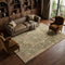 8' Fern Green Wheat And Copper Oriental Washable Area Rug With UV Protection