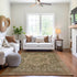8' Fern Green Wheat And Copper Oriental Washable Area Rug With UV Protection