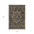 5' X 8' Chocolate Charcoal And Beige Oriental Washable Area Rug With UV Protection