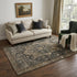 5' X 8' Chocolate Charcoal And Beige Oriental Washable Area Rug With UV Protection