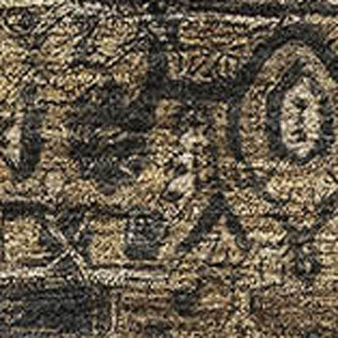 5' X 8' Chocolate Charcoal And Beige Oriental Washable Area Rug With UV Protection